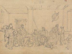 Studie einer Innenszene mit römischen Soldaten von Robert Smirke