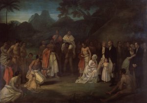 Die Abtretung von Matavi durch den Hohepriester von Tahiti