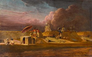 Der Jumna-Kanal in der Nähe von Meerut mit Soldaten und Befestigungen von Robert Smith