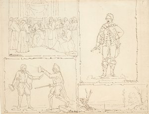 Vier Skizzen, 1824 von Robert Walter Weir