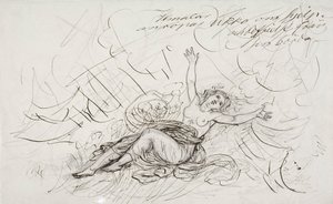 Ilmatar ruft nach Ukko, Skizze für eine Kalevala-Themenserie von Robert Wilhelm Ekman