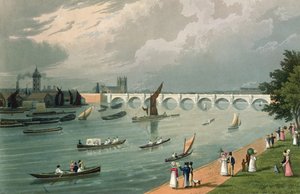 Ansicht der Waterloo-Brücke, veröffentlicht 1820 von Colnaghi und Co. von Robert the Elder and Younger Havell