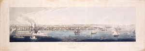 Panoramablick auf New York, vom Nordufer des Hudson River, 1844 von Robert the Younger Havell