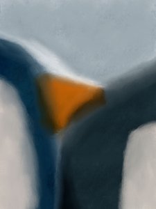 Abstrakte blaue und orange Formen von Roberto Moro