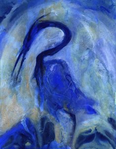 Abstrakter Blauer Reiher