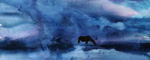 Blaues Pferd Dämmerung von RodMacIver
