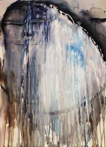 Melancholische Blaue Figur