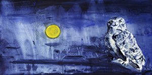 Schneeeule Mondlicht von RodMacIver