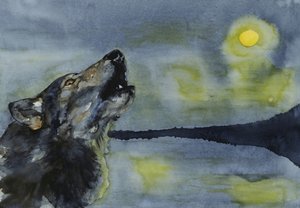 Wolf heult zum Mond von RodMacIver