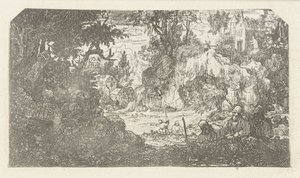 Landschaft mit ruhenden Reisenden von Rodolphe Bresdin