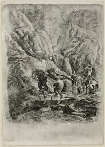 Orientalischer Reiter in den Bergen von Rodolphe Bresdin