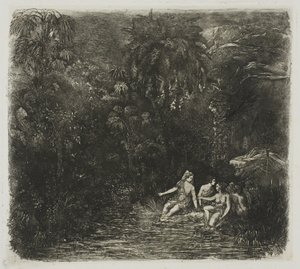 Die Badenden unter den Palmen von Rodolphe Bresdin
