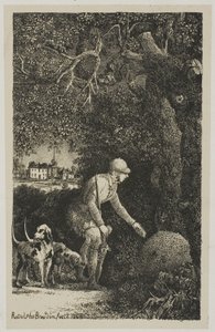 Der Diplomat und der Ameisenhaufen, Illustration für Fabeln und Geschichten von Hippolyte de Thierry-Faletans von Rodolphe Bresdin