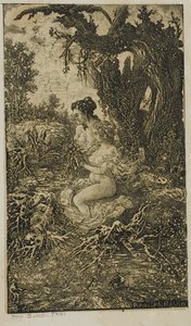 Zwei Frauen baden am Wasser, aus Revue Fantaisiste