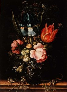 Stillleben mit Rosen, Tulpen und anderen Blumen