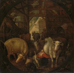 Kühe im Stall; Hexen in den vier Ecken