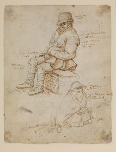 Zwei sitzende Figuren (Rückseite) von Roelandt Jacobsz. Savery