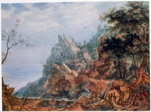 St. Hieronymus in einer felsigen Landschaft, ca. 1596-1639
