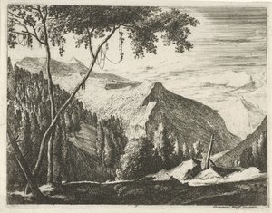 Berglandschaft mit Kreuz von Roelant Roghman