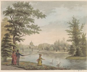 Garten bei Huis ten Bosch, ca. 1825 von Roelof van der Meulen