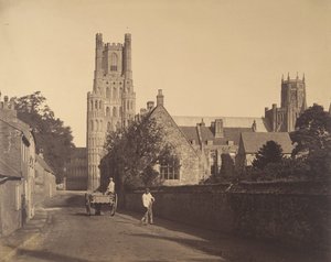 Ely-Kathedrale, von der Grammar School, 1857
