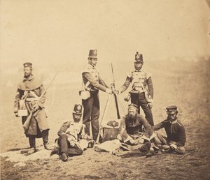 Englische Infanterie legt die Waffen zusammen. von Roger Fenton