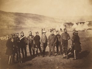 Major Burton und Offiziere der 5. Garde-Dragoner von Roger Fenton