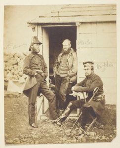 Sir Hy. Fk. Ponsonby (1825-1892), General; Thomas Hook Pearson (1806-1892), General; Fredrick Markham (1805-1855), General; aufgenommen im Feld, Krim von Roger Fenton