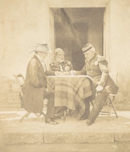 Der Kriegsrat am Morgen der Einnahme des Mamelon. Lord Raglan, Omar Pascha, M..., 1855