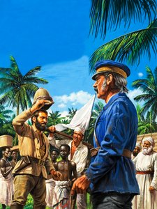 Henry Stanley begrüßt David Livingstone von Roger Payne