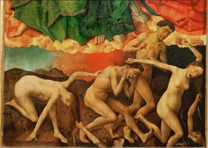 Altar des Jüngsten Gerichts: Die Verdammten stürzen in die Hölle von Rogier van der Weyden