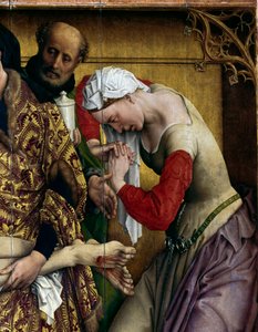 Kreuzabnahme. Detail von Maria Magdalena. Rogier-Altar von Rogier van der Weyden