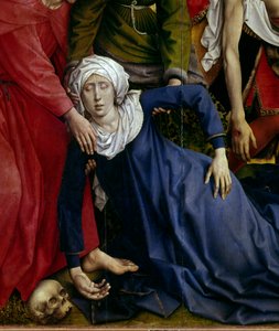 Kreuzabnahme. Detail (Detail) der ohnmächtigen Jungfrau. Altarbild von Rogier van der Weyden (1400-1464) 1435 Madrid, Museo del Prado von Rogier van der Weyden