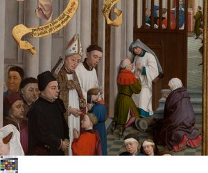 Detail vom Triptychon der sieben Sakramente