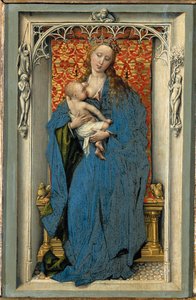 Heilige Maria stillt das Kind, linker Flügel eines Diptychons von Rogier van der Weyden