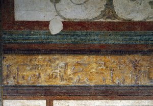 Detail eines Frieses aus dem Tablinum, 40-20 v. Chr. (Fresko) von Roman