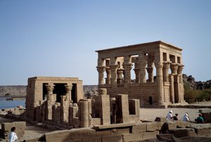 Ägyptische Antiquität: Kiosk von Marcus Ulpius Trajanus (Trajan) römischer Kaiser. 2. Jahrhundert. Assuan, Philae. Ägypten von Roman