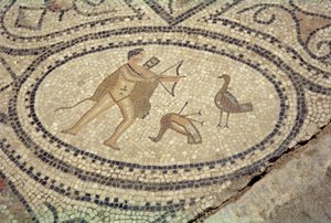 Herkules und die Stymphalischen Vögel, vom Boden des 