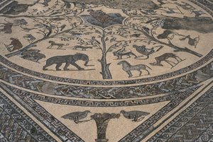 Haus des Orpheus, Orpheus umgeben von wilden Tieren (Detail) von Roman