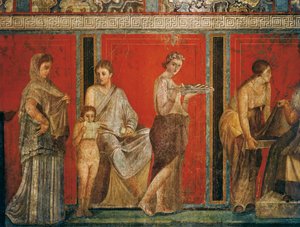 Einweihungsriten des Dionysoskults, Fresko aus der Villa dei Misteri