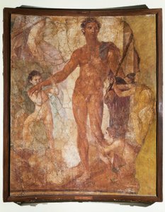 Italien, Kampanien, Ercolano-Basilika, Theseus tötet den Minotaurus (Fresko) von Roman