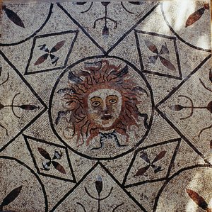 Medusa, römisches Mosaik aus dem Haus des Orpheus, 3. Jahrhundert n. Chr.