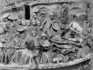 Wunderbarer Regen, Detail von der Säule des Marcus Aurelius, 180-196 n. Chr. von Roman