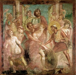 Odysseus findet Achilles unter den Töchtern des Lykomedes (Fresko, 2. Jahrhundert n. Chr.) von Roman