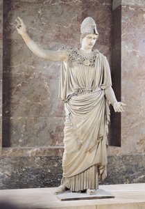 Pallas de Velletri, Statue der behelmten Athena, römische Kopie eines griechischen Originals, zugeschrieben Alkamenes oder Cresilas, ca. 420-10 v. Chr.