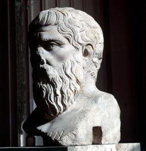 Porträt von Platon (-428 - -348), Louvre Museum, Paris. von Roman