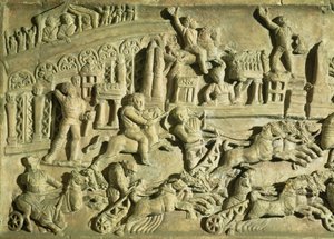 Relief, das Spiele im Circus Maximus darstellt von Roman