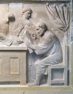 Relief aus dem Mausoleum, das einen Steuereintreiber darstellt von Roman