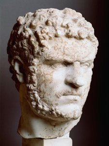 Marmorkopf von Caracalla (188-217), Kaiser von 211 bis 217 n. Chr., 211-217 n. Chr., Dim. 28 cm - Rom, Palazzo dei Conservatori, Italien - Kopf von Caracalla (188-217) - Marmorskulptur von Roman