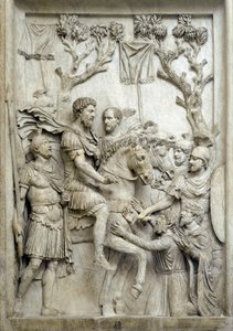 Römischer Kaiser Marcus Aurelius begnadigt die besiegten Feinde, ca. 176-180 von Roman